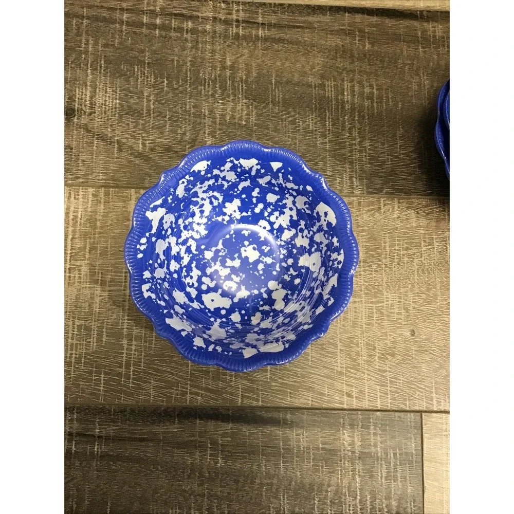 Pioneer‎ Woman Melamine Dip Bowls Cobalt Country Splatter Pattern Set of 6 NEW